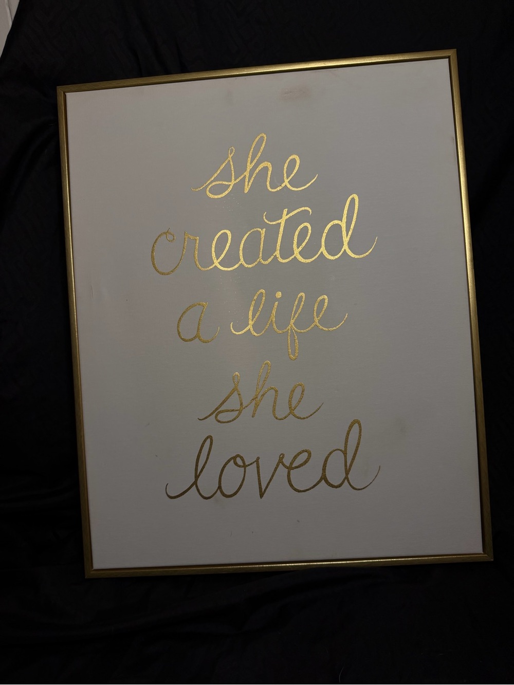Hobby Lobby Metallic Gold Script Wall Art